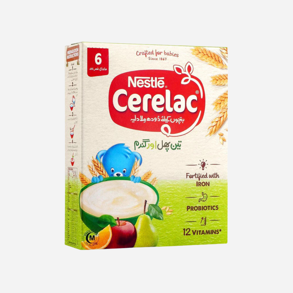 Nestle Cerelac 3 Fruits & Wheat (+6 Months), 175g