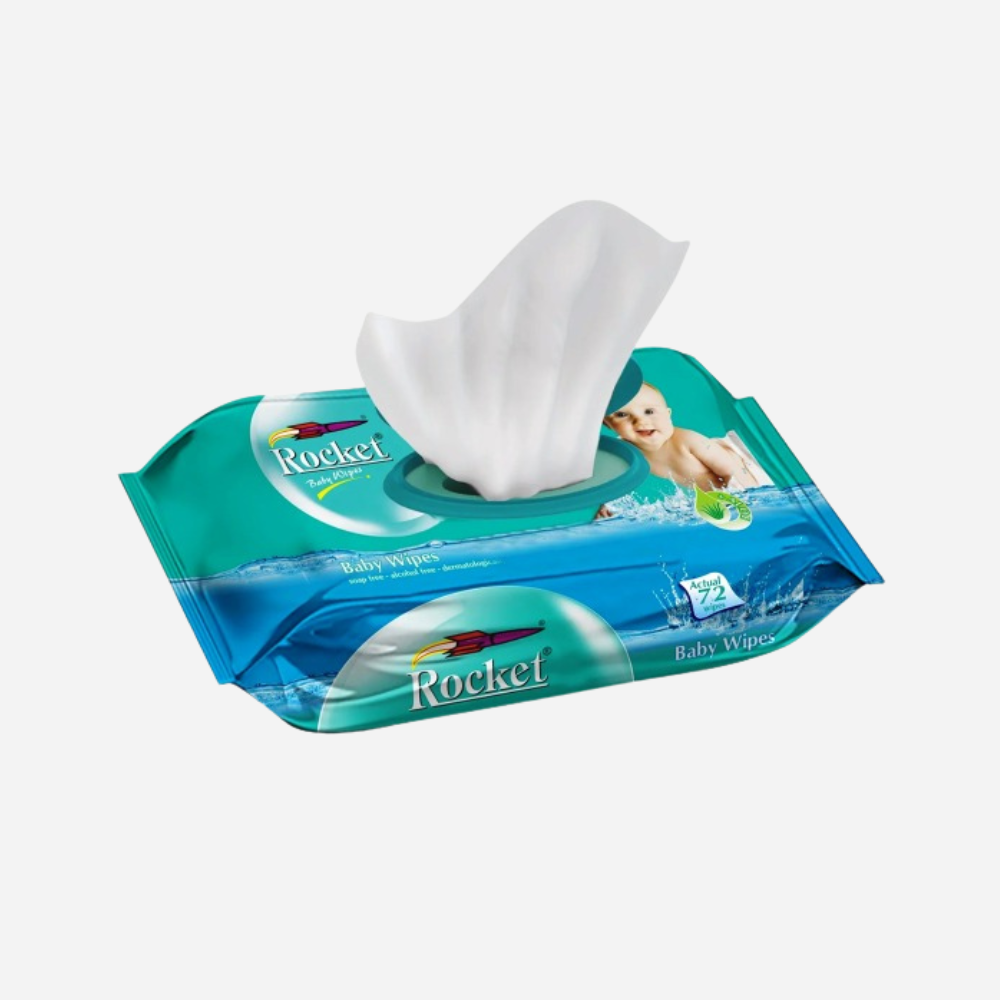 Rocket Baby Wipes, 72 Wipes