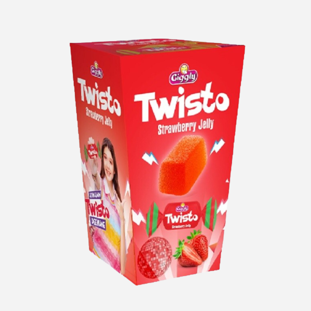 Giggly Twisto Strawberry Jelly 60Pcs