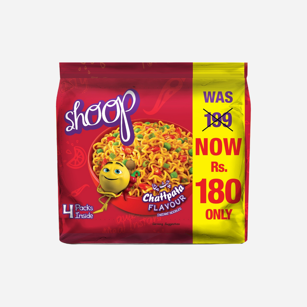 Shoop Chatpatta Noodles Family Pack, (4 Pcs) 200g